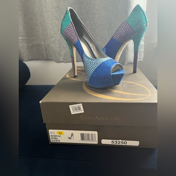 Enzo Angiolini Multi-colored Rhinestone Pumps - Picture 3 of 12